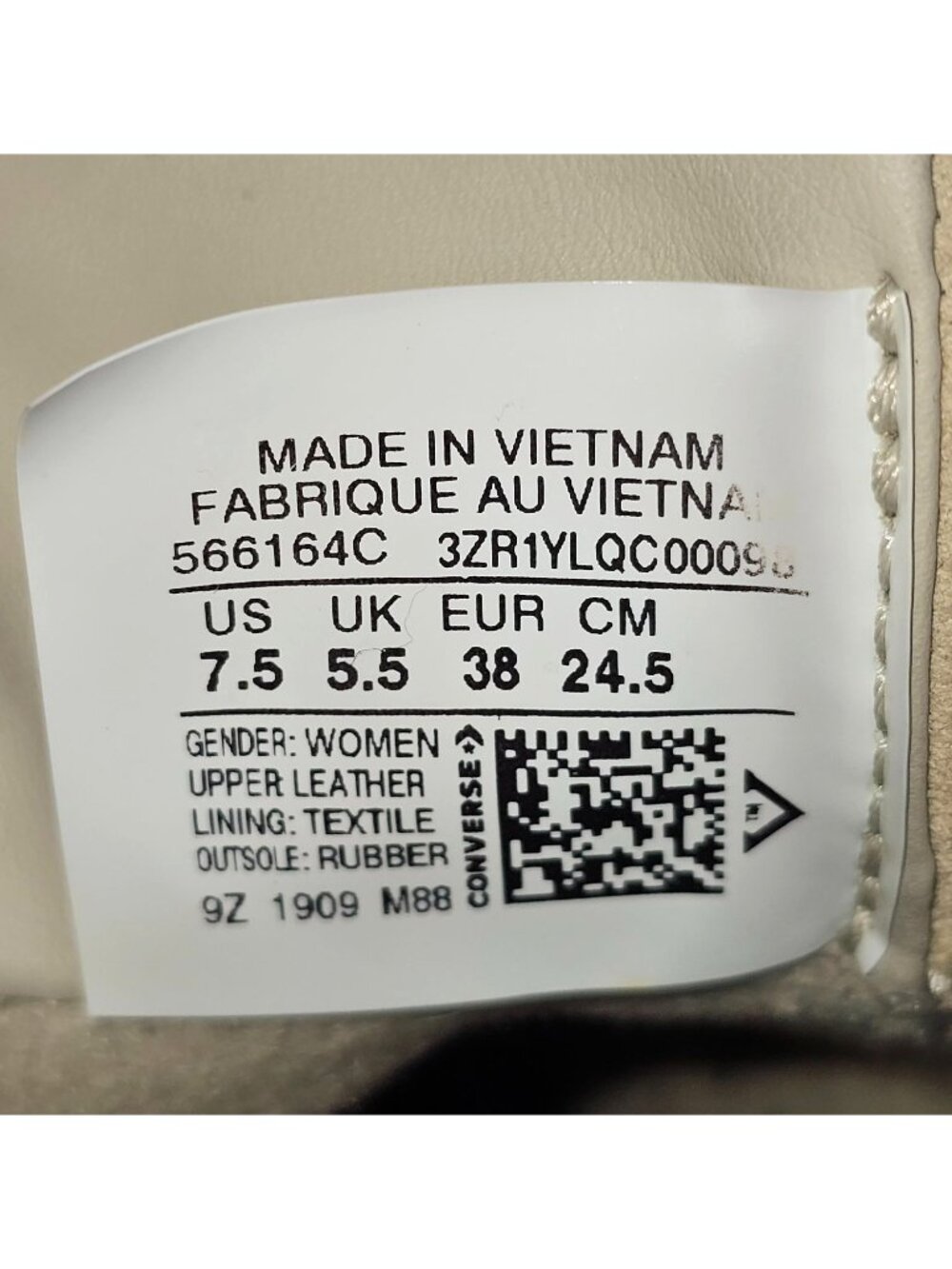 Converse Women's Beige Fleece Lined One Star Boot Sneakers Shoes Size 7.5 1962 - Picture 6 of 16